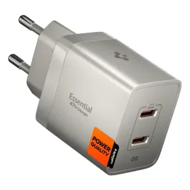 spigen-ee472eu-gan-essential-2-port-network-charger-47w-natural-titanium