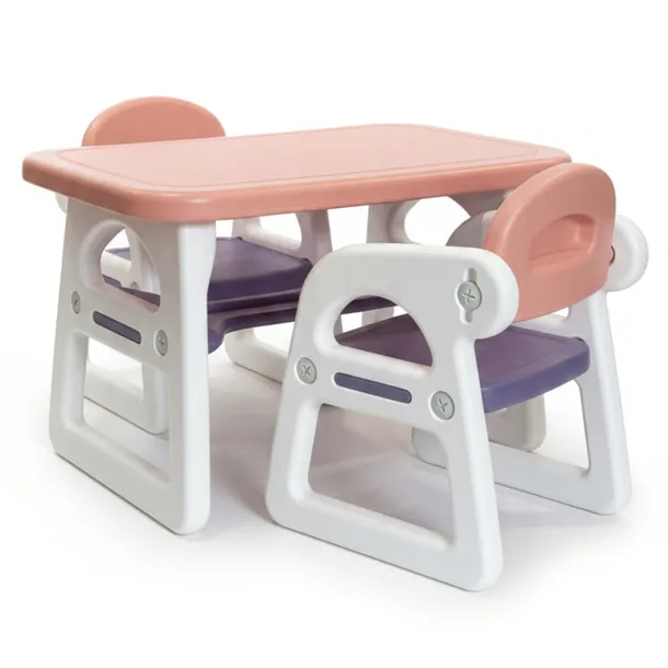 Stolik dla dzieci biurko z dwoma krzesełkami zestaw do nauki zabawy MICCOO