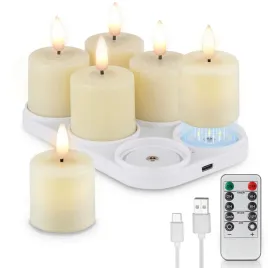 swiece-led-ladowalne-6-szt-z-pilotem-timerem-magnetyczna-baza-usb-c