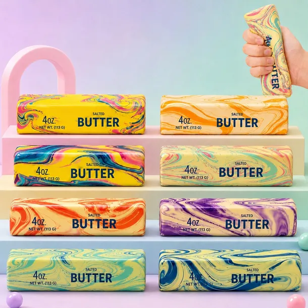Gniotek Antystresowy Masło Masełko Butter Sensoryczny Pachnący Kolorowy