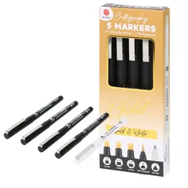 kaligrafia-markery-5-sztuk-zlote-2-0-3-5-5-0-fineliner-bialy-gel-pen-gold