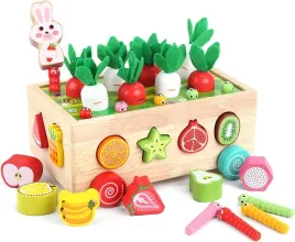 montessori-sorter-klockow-zlap-robaczka-ukladanka-drewniany-wozek
