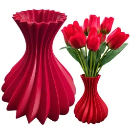 wazon-spiralny-czerwony-19cm-na-kwiaty-lego-icons-sztuczne-kwiatki