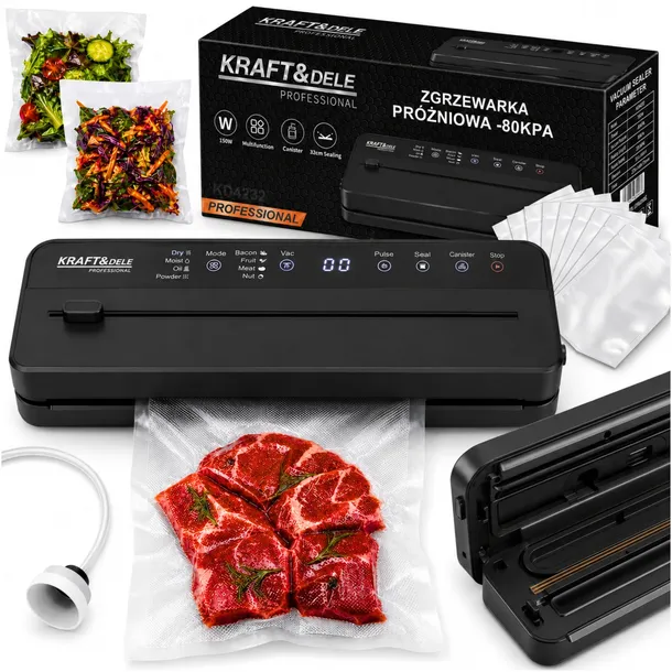 ZGRZEWARKA PRÓŻNIOWA DO ŻYWNOŚCI AUTOMATYCZNA PAKOWARKA MOCNA +FOLIA ZESTAW