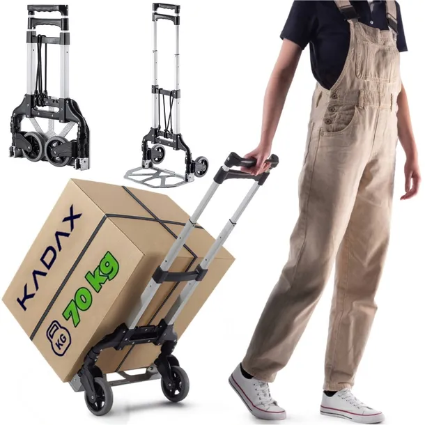 WÓZEK TRANSPORTOWY MŁYNARKA SKŁADANY ALUMINIOWY PŁASKI MOCNY 70KG LEKKI