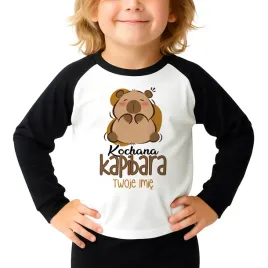 pizamka-dziecieca-czarna-komplet-dlugi-rekaw-kochana-kapibara-imie-110cm