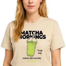 koszulka-damska-migdalowa-dla-milosniczki-matchy-matcha-mornings-imie-m