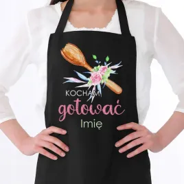 fartuch-czarny-bawelniany-funkcjonalny-prezent-dla-kucharki-kocham-gotowac