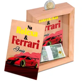 skarbonka-drewniana-na-prezent-dla-chlopaka-meza-na-rolexa-and-ferrari-imie