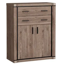 wysoka-komoda-dallas-d-6-dab-truflowy-97-cm-z-szufladami-czarne-uchwyty