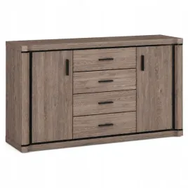 duza-komoda-dallas-d-5-dab-truflowy-137-cm-z-szufladami-czarne-uchwyty