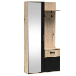 elegancka-garderoba-z-lustrem-lux-artisan-czarny-97-cm-z-szuflada-i-szafka