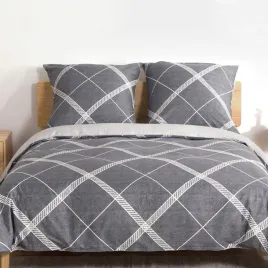 atsense-posciel-135-x-200-cm-bawelna-4-czesciowy-zestaw-dwustronnej-poscieli-z-szarym-wzorem-kratki-oko-tex-zestaw-2-poszewek-na-koldre-z-zamkiem