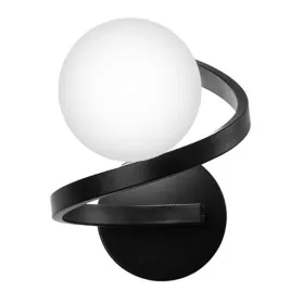 lampa-scienna-kinkiet-czarny-mleczna-szklana-kula