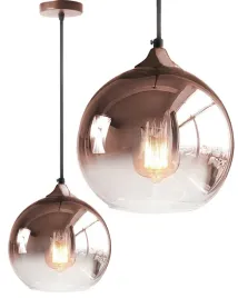 lampa-sufitowa-szklana-lustrzana-kula-rose-gold