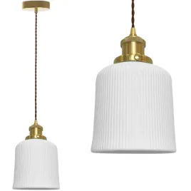 lampa-sufitowa-wiszaca-retro-biala-ceramiczna-ryflowana-pojedyncza-vintage