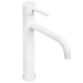 bateria-umywalkowa-biala-wysoka-stojaca-nablatowa-rea-lungo-white-mat-28-cm
