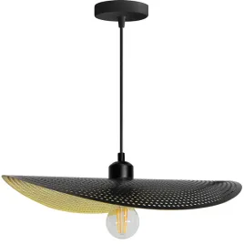 lampa-sufitowa-wiszaca-metlowa-czarno-zlota-kapelusz-nowoczesna-loft-1xe27