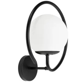 lampa-scienna-kinkiet-czarny-z-bialym-kloszem