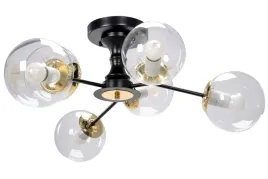 lampa-sufitowa-wiszaca-szklo-czarna-zlota-6x-klosz