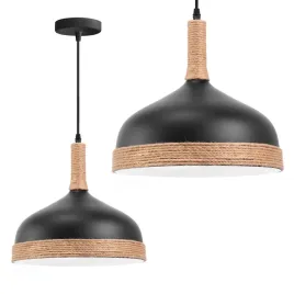 lampa-czarna-loft-metalowa-pleciony-sznurek-jutowy-brazowa