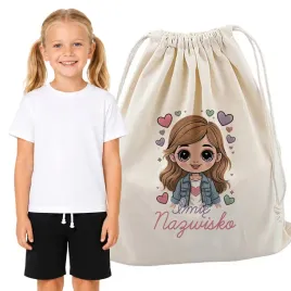 kpl-koszulka-spodenki-stroj-na-wf-128-dla-dziewczynki-imie-cute-girl-worek