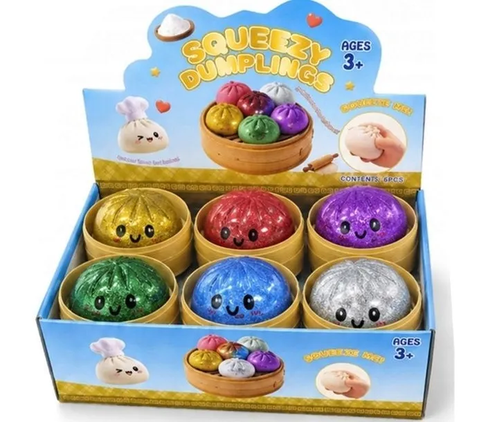 12szt mystery dumplings brokatowe gniotki antystresowe squishy pierożek
