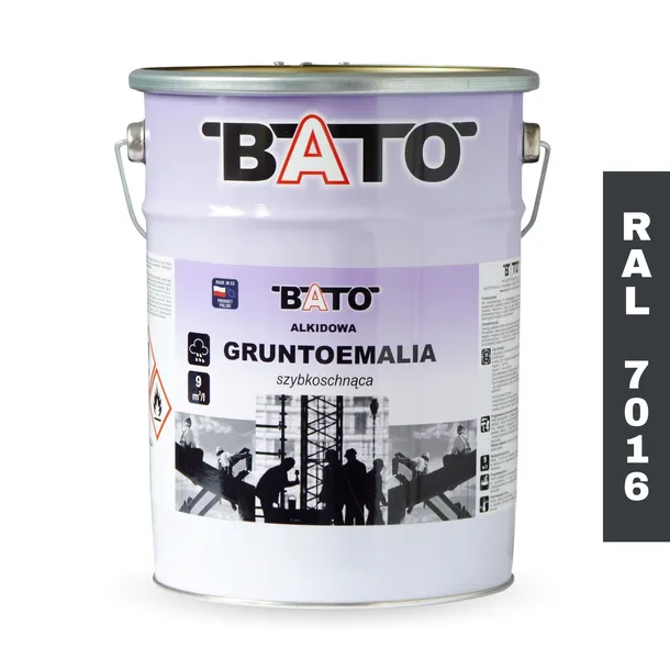 Gruntoemalia alkidowa farba do metalu farba na rdzę ANTRACYT RAL 7016 5L