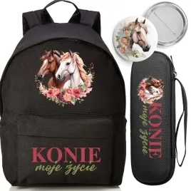 plecak-szkolny-czarny-organizer-wyprawka-do-szkoly-konie-to-moje-zycie