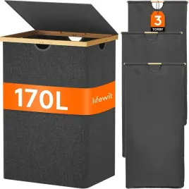kosz-na-pranie-170l-skladany-3-przegrody-z-pokrywa-ciemnoszary