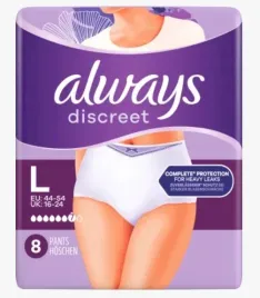 pieluchomajtki-always-discreet-rozmiar-l-8-szt