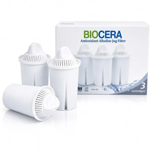BIOCERA ORYGINALNE FILTRY WKŁADY DO DZBANKA ALKALIZUJĄCEGO BIOCERA 3 SZT.