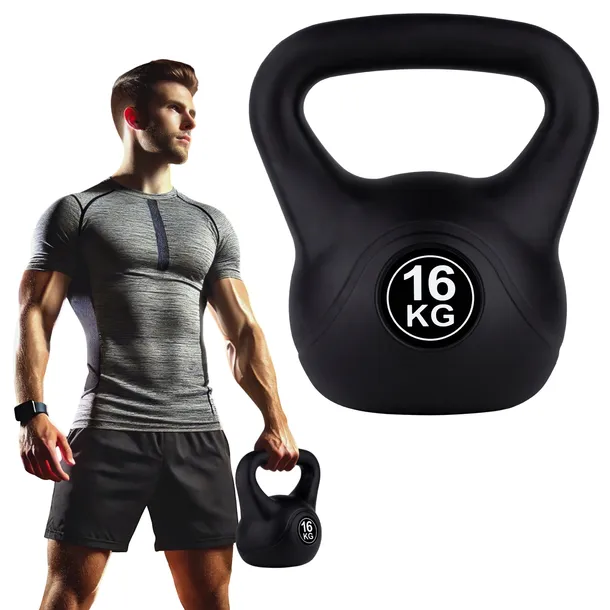 KETTLEBELL KETTLE ODWAŻNIK OBCIĄŻENIE DO ĆWICZEŃ FUNFIT GYM&FITNESS 16 kg