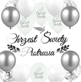 balony-srebrne-chrzciny-dekoracje-chrzest-imie