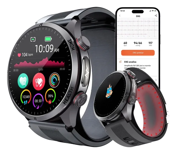 ZEGAREK KARDIOWATCH POMPOWANY MANKIET CIŚNIENIOMIERZ EKG CUKIER KREW BMI