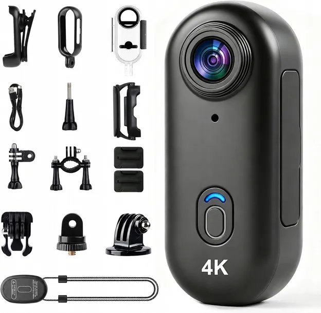 MINI KAMERA SPORTOWA WiFi 4K WODOODPORNA MAGNETYCZNA + ZESTAW AKCESORI PRO