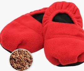 kapcie-do-mikrofalowki-3840-unisex-z-lnu-i-lawendy-czerwone
