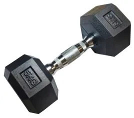 hantla-jednoreczna-szesciokatna-gumowana-ciezarek-solidny-kubisport-5-kg