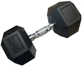 hantla-jednoreczna-szesciokatna-gumowana-ciezar-obciazenie-kubisport-20-kg