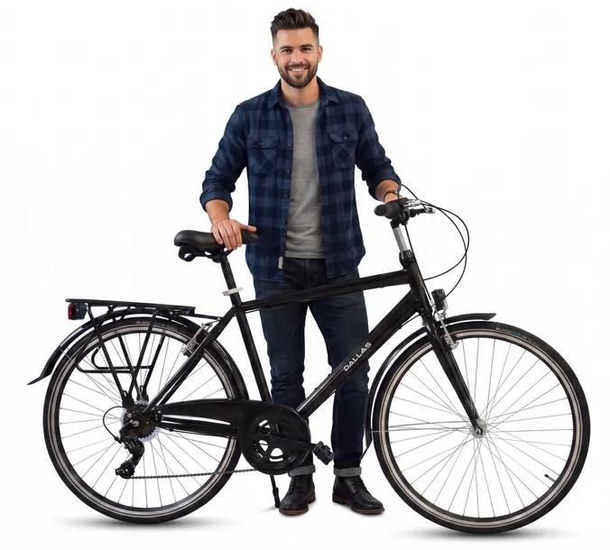 Rower Trekkingowy Męski Dallas 28 Czarny Shimano