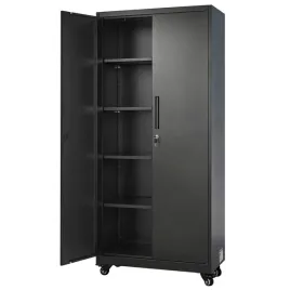 szafka-metalowa-5-poziomowa-czarna-mocna-regulowane-polki-drzwi-magnetyczne