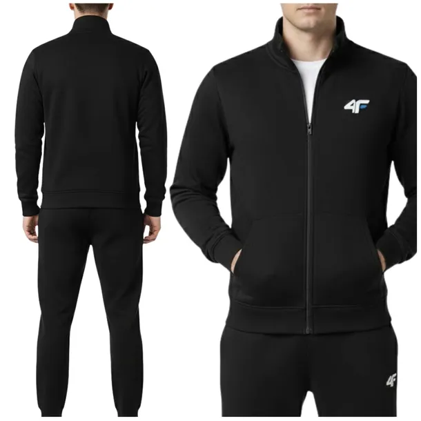 Bluza Ocieplana Męska Na Zamek Sportowa Bez Kaptura Dresowa Ze Stójką XL