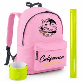 plecak-rozowy-20l-duzy-wygodny-california-surf-club-opaska-odblaskowa
