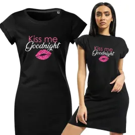 koszula-nocna-sukienka-czarna-wygodna-prezent-kiss-me-goodnight-roz-l
