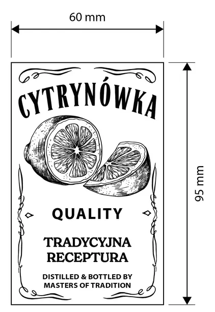 naklejki transparentne Cytrynówka etykiety przeźroczyste Samogon 2 sztuki