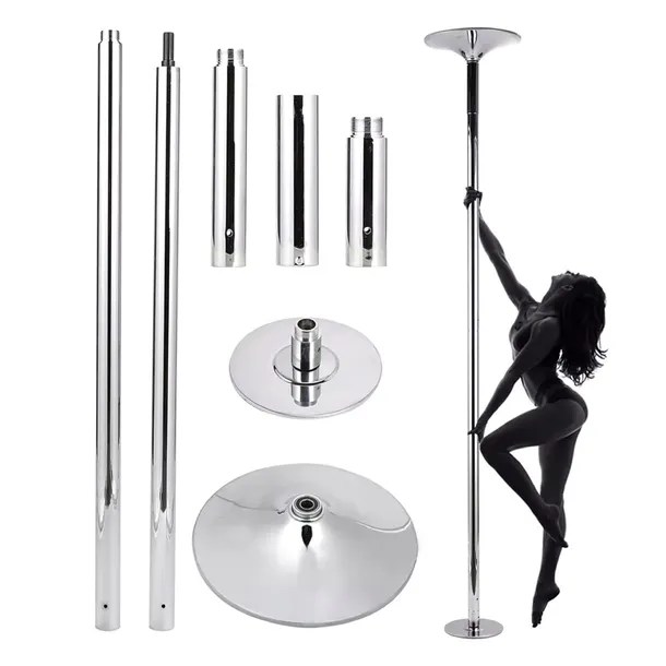 RURA DO TAŃCA POLE DANCE SREBRNA 223 - 274 METALOWA CHROMOWANA REGULOWANA