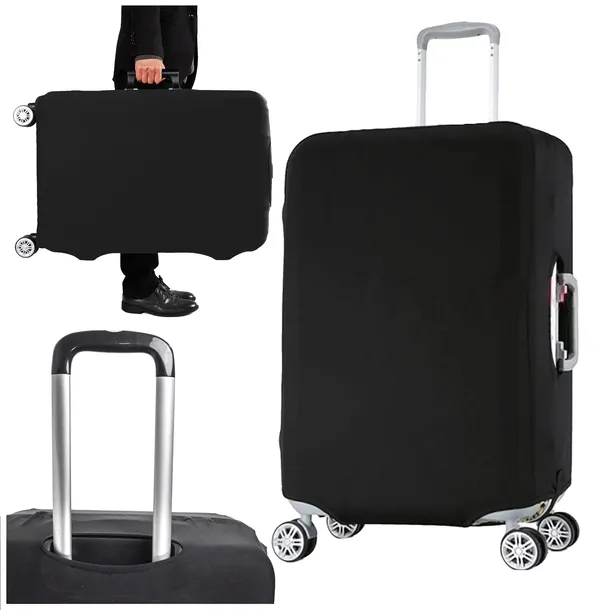 POKROWIEC OCHRONNY NA BAGAŻ DUŻY XL ETUI NA WALIZKĘ CZARNY 80 CM NA RZEP