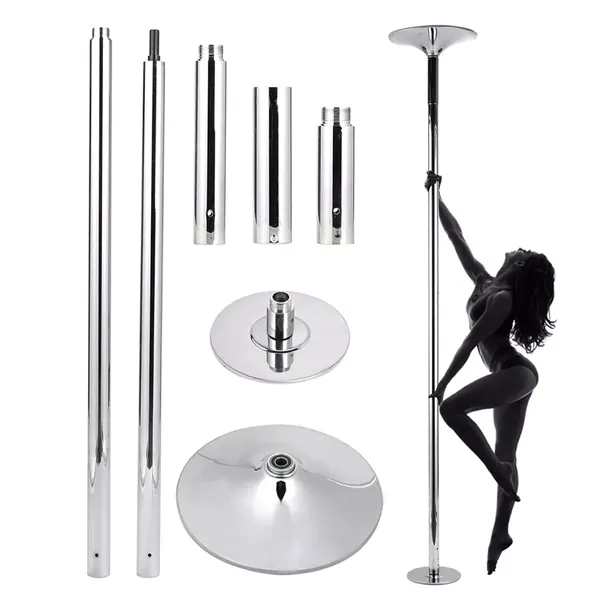 RURA DO TAŃCA POLE DANCE SREBRNA 223 - 274 METALOWA CHROMOWANA REGULOWANA