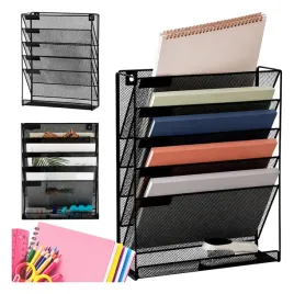 organizer-biurowy-na-dokumentty-nascienny-6-przedzialow-metalowy-czarny