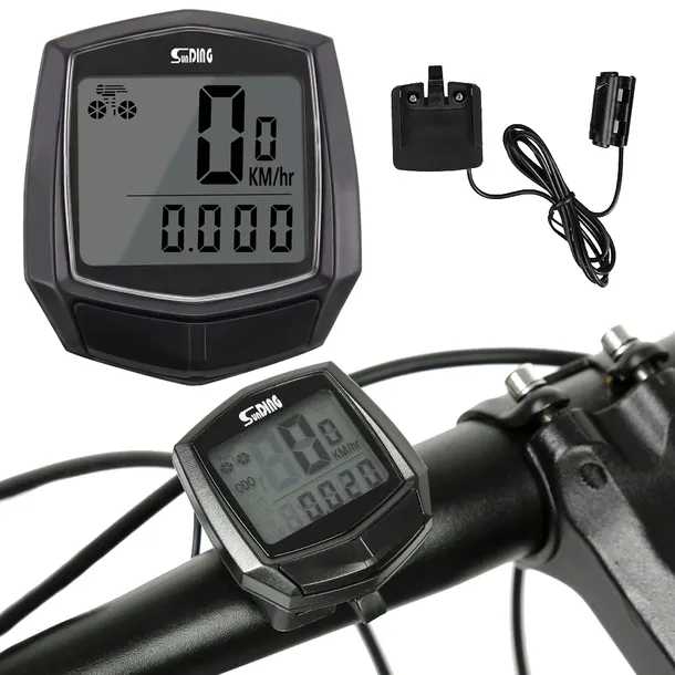 LICZNIK ROWEROWY WODOODPORNY PRĘDKOŚCIOMIERZ Z LCD